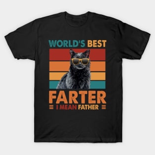 Worlds Best Farter I Mean Father  Best Cat Dad Ever T-Shirt